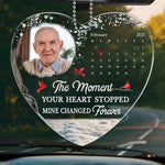 Custom Photo A Piece Of My Heart Left The Day God Called You Home - Memorial Personalized Custom Car Ornament - Acrylic Custom Shaped - Sympathy Gift For Grandpa, Dad
