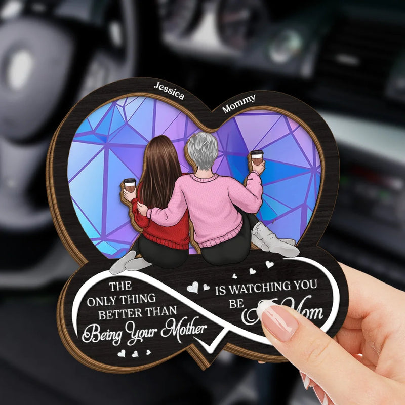 A Mother’s Love Knows No Limits - Family Personalized Custom Car Visor Clip - Gift For Mom, Daughter, New Moms
