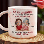 Her Love Is My Greatest Strength - Family Personalized Custom Marble Mug - Gift For Daughter, Mom