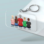 The Heartbeat Of The Family Begins With Grandma’s Love - Family Personalized Custom Shaped Acrylic Keychain - Gift For Mom, Grandma