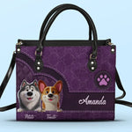 They May Be Pets, But They Own Our Hearts - Dog Personalized Custom Leather Handbag - Gift For Pet Owners, Pet Lovers