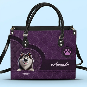 Ce sont peut-être des animaux de compagnie, mais ils possèdent nos cœurs - Sac à main en cuir personnalisé pour chien - Cadeau pour les propriétaires d'animaux et les amoureux des animaux