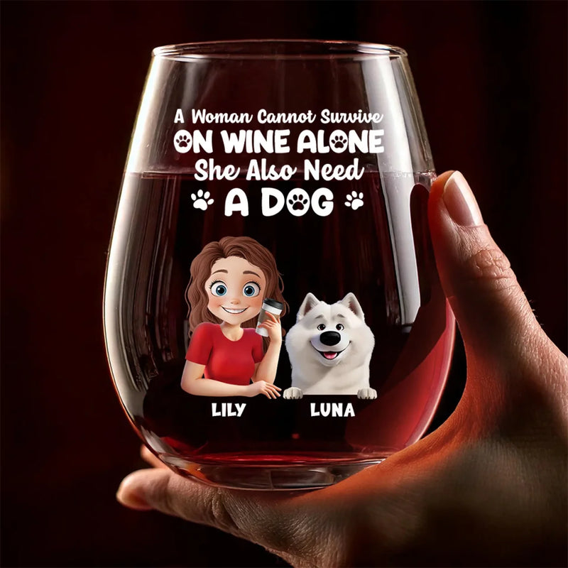 Raise A Glass, Wag A Tail - Dog Personalized Custom Wine Glass - Gift For Pet Owners, Pet Lovers