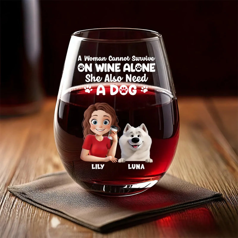 Raise A Glass, Wag A Tail - Dog Personalized Custom Wine Glass - Gift For Pet Owners, Pet Lovers