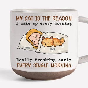 Mes animaux de compagnie sont la raison pour laquelle je me réveille chaque matin - Tasse en céramique imprimée personnalisée pour chien et chat - Cadeau pour les propriétaires d'animaux et les amoureux des animaux