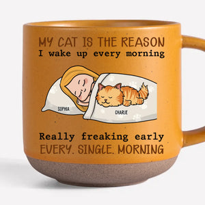 Mes animaux de compagnie sont la raison pour laquelle je me réveille chaque matin - Tasse en céramique imprimée personnalisée pour chien et chat - Cadeau pour les propriétaires d'animaux et les amoureux des animaux