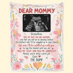Custom Photo Cuddled Up With You, My Little Bump - Family Personalized Custom Blanket - Baby Shower Gift, Gift For Mom, Grandma, New Moms