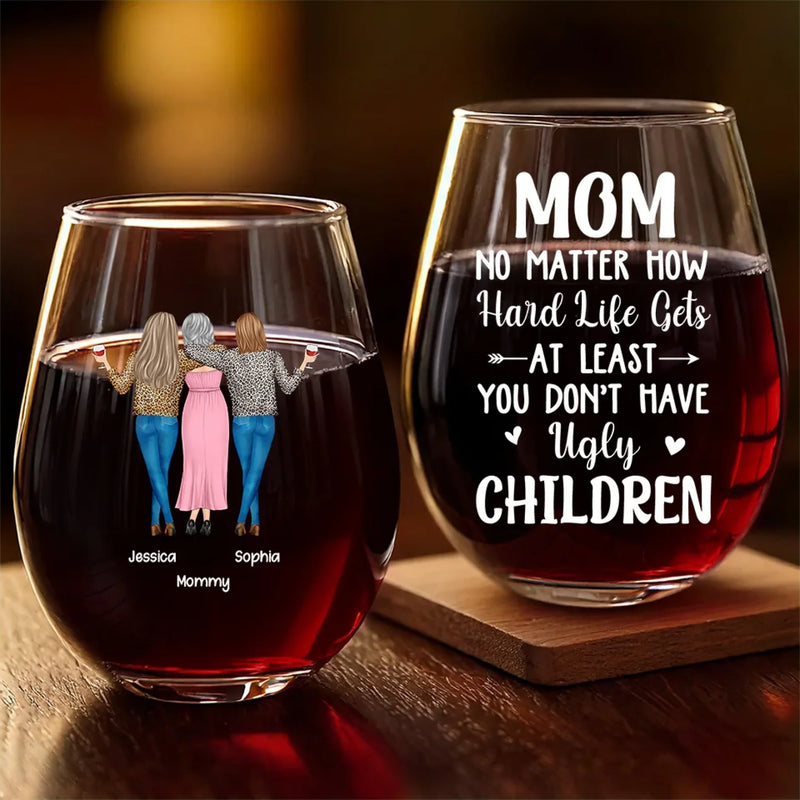 A Little Something To Make Her Feel Extra Special - Family Personalized Custom Wine Glass - Gift For Mom, Daughter