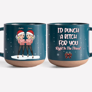 Tasse en céramique personnalisée « Friends Who Holiday Together Sleigh Together » - Cadeau de Noël pour les meilleures amies, les meilleures amies et les sœurs