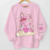 Maman Lapin et ses Petits Amours - Sweat-shirt unisexe personnalisé avec motif sur la manche - Cadeau de Pâques pour maman et grand-mère