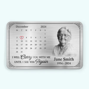 Photo personnalisée toujours à nos côtés, même invisible - Carte portefeuille personnalisée en aluminium commémorative - Cadeau de condoléances pour les membres de la famille