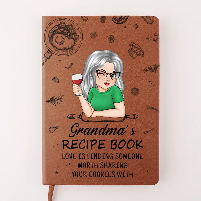 A Hobby Is Where The Heart Finds Its Freedom - Family Personalized Custom Leather Journal - Mother's Day, Gift For Mom, Grandma
