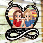 Real Friendship Transcends Time And Space - Bestie Personalized Window Hanging Suncatcher Ornament - Gift For Best Friends, BFF, Bestie