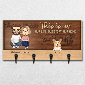 Amour, vie et famille - Porte-clés personnalisé pour la maison - Cadeau de pendaison de crémaillère pour les membres de la famille, les propriétaires d'animaux et les amoureux des animaux
