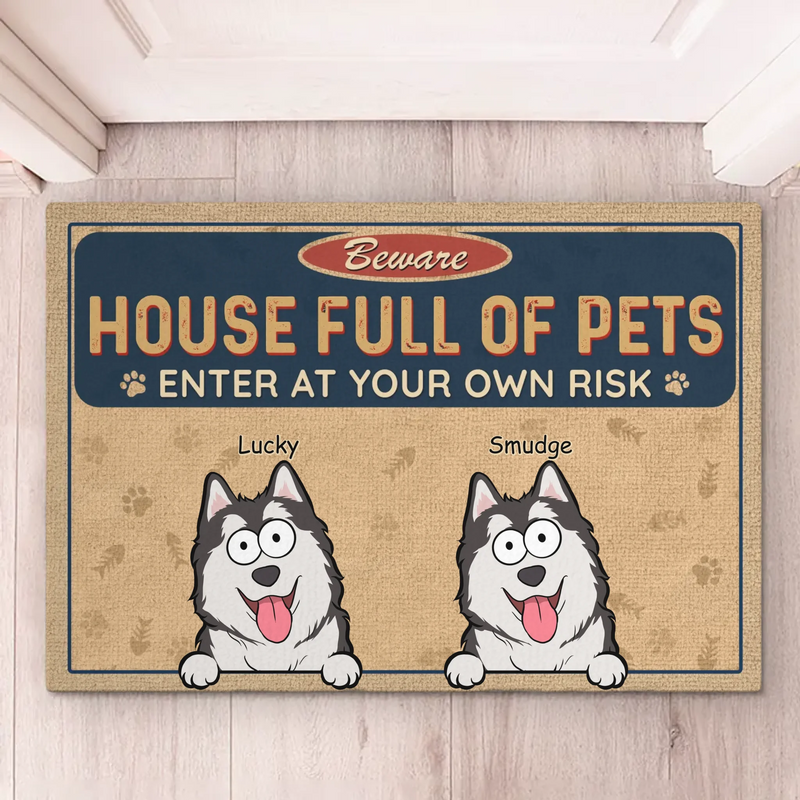 Home Is Where The Pets Are - Dog & Cat Personalized Custom Home Decor Decorative Mat - House Warming Gift For Dog Lovers, Cat Lovers