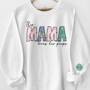 L'amour de cette maman est spécial Eggstra - Sweat-shirt unisexe personnalisé pour la famille, sweat à capuche avec motif sur la manche - Cadeau de Pâques pour maman, grand-mère