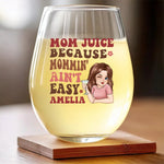 First My Mom, Forever My Friend - Family Personalized Custom Wine Glass - Mother's Day, Gift For Mom, Grandma