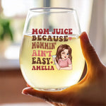 First My Mom, Forever My Friend - Family Personalized Custom Wine Glass - Mother's Day, Gift For Mom, Grandma