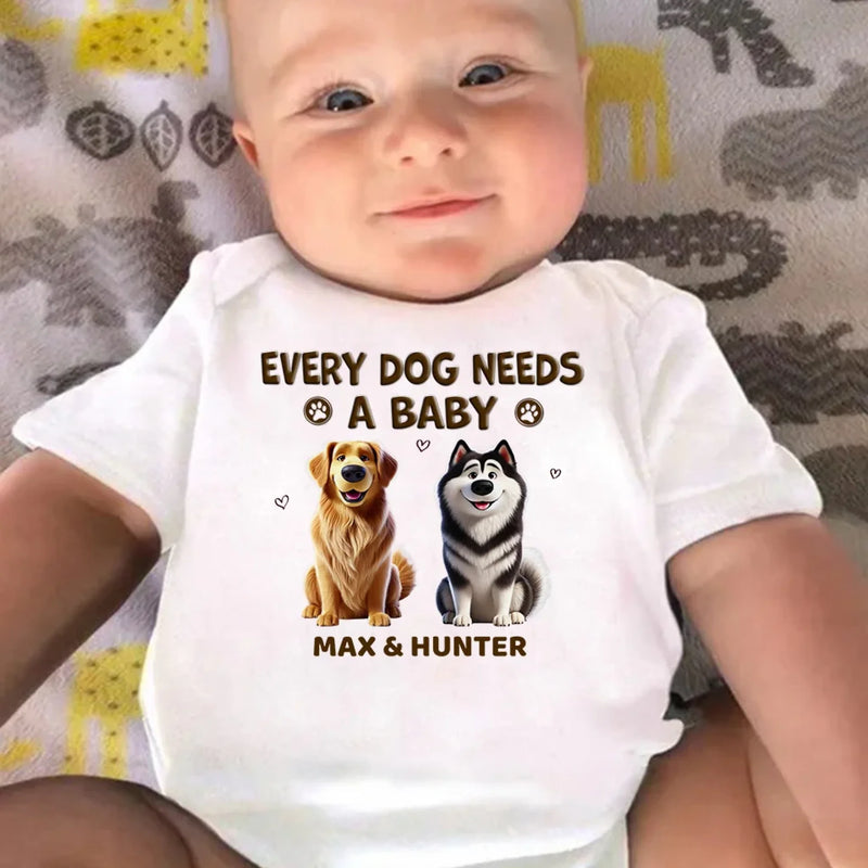 A Gift That Matches Their Love For Both Baby And Dog - Dog Personalized Custom Baby Onesie - Baby Shower Gift, Gift For Pet Owners, Pet Lovers