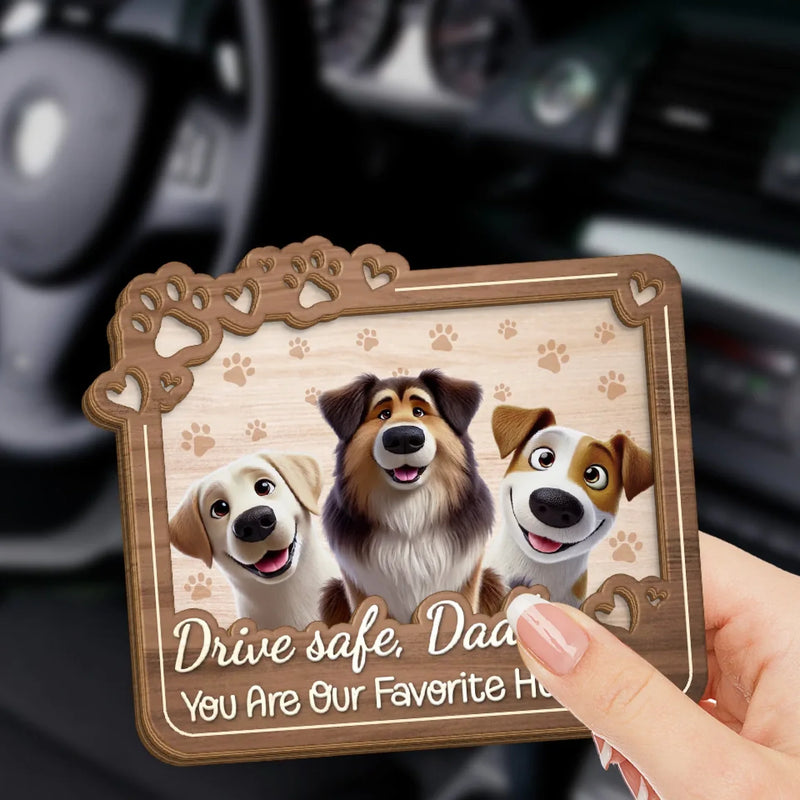 A Reminder From Your Furry Best Friend - Dog & Cat Personalized Custom Car Visor Clip - Gift For Pet Owners, Pet Lovers