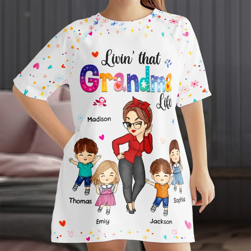 You Fill My Heart With Love - Family Personalized Custom Women's Sleep Tee - Mother's Day Gift For Mom, Grandma