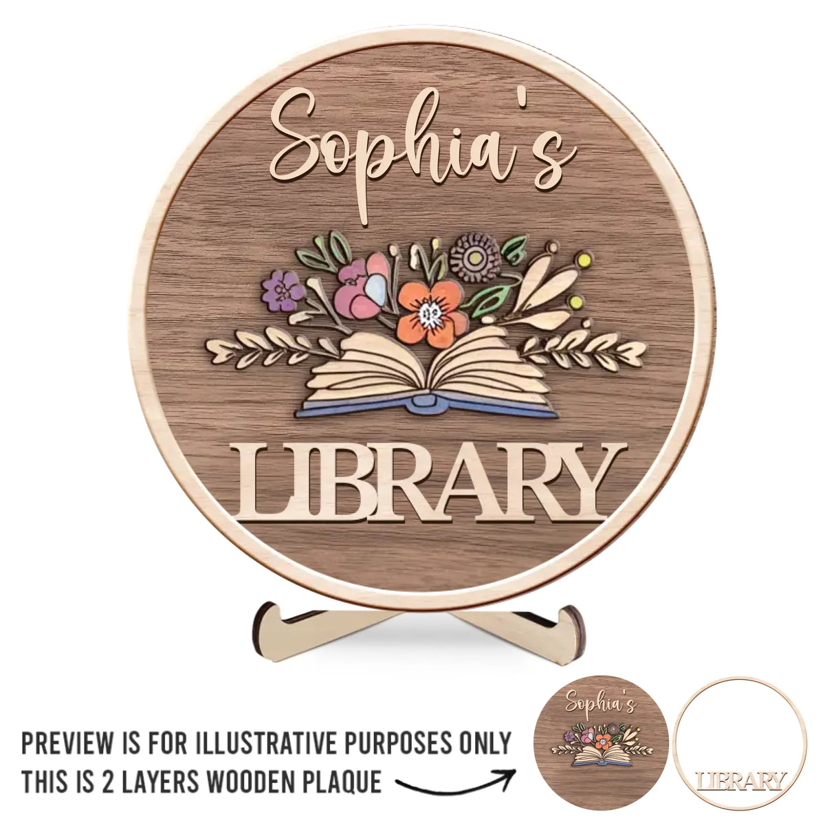 Words Are My Power, Curiosity Is My Fuel - Family Personalized Custom 2-Layered Wooden Plaque With Stand - Gift For Yourself, Best Friends, Siblings, Family Members