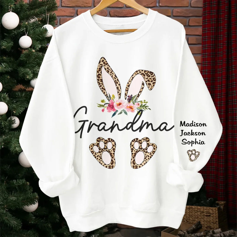 You're My Sweetest Easter Treat - Family Personalized Custom Unisex Sweatshirt, Hoodie With Design On Sleeve - Easter Gift For Mom, Grandma