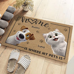 This House Is Run By Paws And Ruled By Chaos - Dog & Cat Personalized Custom Home Decor Decorative Mat - House Warming Gift For Dog Lovers, Cat Lovers