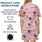 Custom Photo Pure Joy Comes From Wagging Tails - Dog & Cat Personalized Custom Women's Sleep Tee - Gift For Pet Owners, Pet Lovers