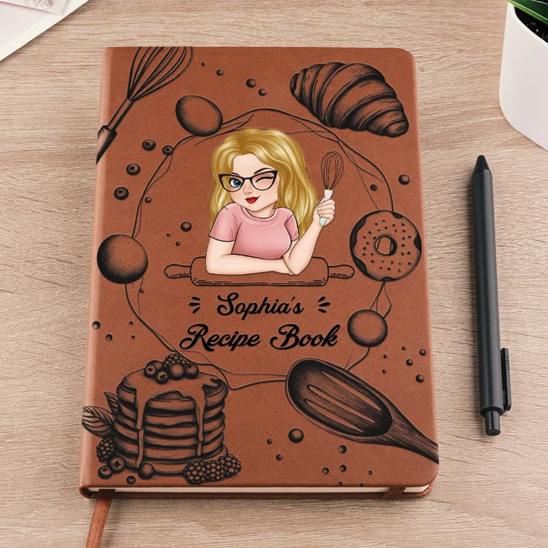 Give Yourself The Gift Of Kindness - Family Personalized Custom Leather Journal - Mother's Day Gift For Mom, Yourself, Best Friends, Siblings, Family Members
