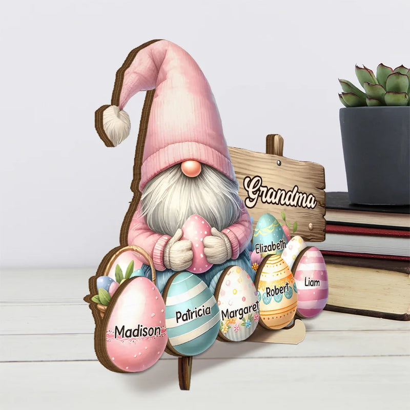 Grandma’s Love Is Pure Magic - Family Personalized Custom 2-Layered Wooden Plaque With Stand - Easter Gift For Grandma
