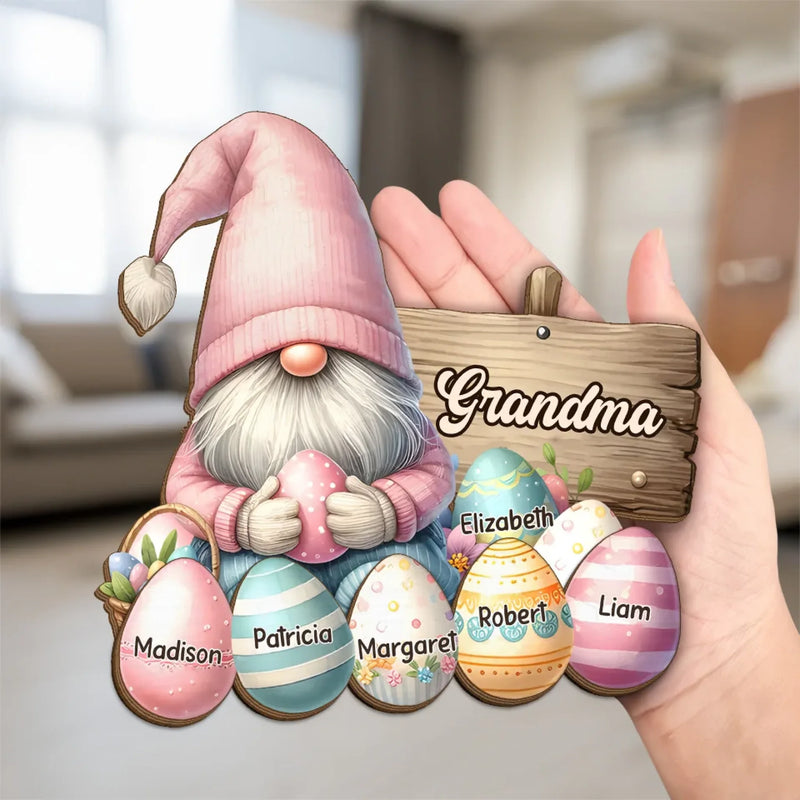 Grandma’s Love Is Pure Magic - Family Personalized Custom 2-Layered Wooden Plaque With Stand - Easter Gift For Grandma
