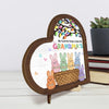 Grandma’s Heart Is Pure Gold - Family Personalized Custom 2-Layered Wooden Plaque With Stand - Easter Gift For Mom, Grandma