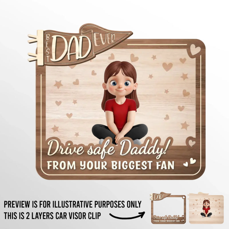 Drive With Love, Arrive With Smiles - Family Personalized Custom Car Visor Clip - Gift For Family Members