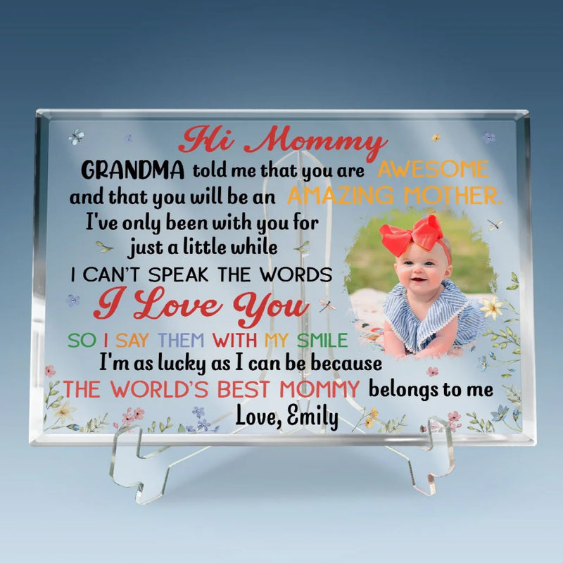 Custom Photo The World's Best Mommy - Family Personalized Custom Rectangle Shaped Acrylic Plaque - Mother's Day, Baby Shower Gift, Gift For First Mom