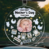 Custom Photo A Special Bond, A Special Day - Family Personalized Custom Car Ornament - Acrylic Custom Shaped - Mother's Day, Baby Shower Gift, Gift For First Mom