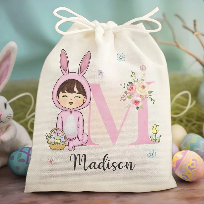 Easter Wishes & Bunny Kisses - Family Personalized Custom Favor Bag - Easter Gift For Family Members