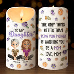 Home Is Wherever Mom Is - Family Personalized Custom 3D Inflated Effect Printed LED Candle - Mother's Day, Gift For Mom, Daughter