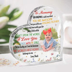 Custom Photo Let Your Love Shine Through Every Glance - Family Personalized Custom Heart Shaped Acrylic Plaque - Mother's Day, Baby Shower Gift, Gift For Mom, Grandma, New Moms