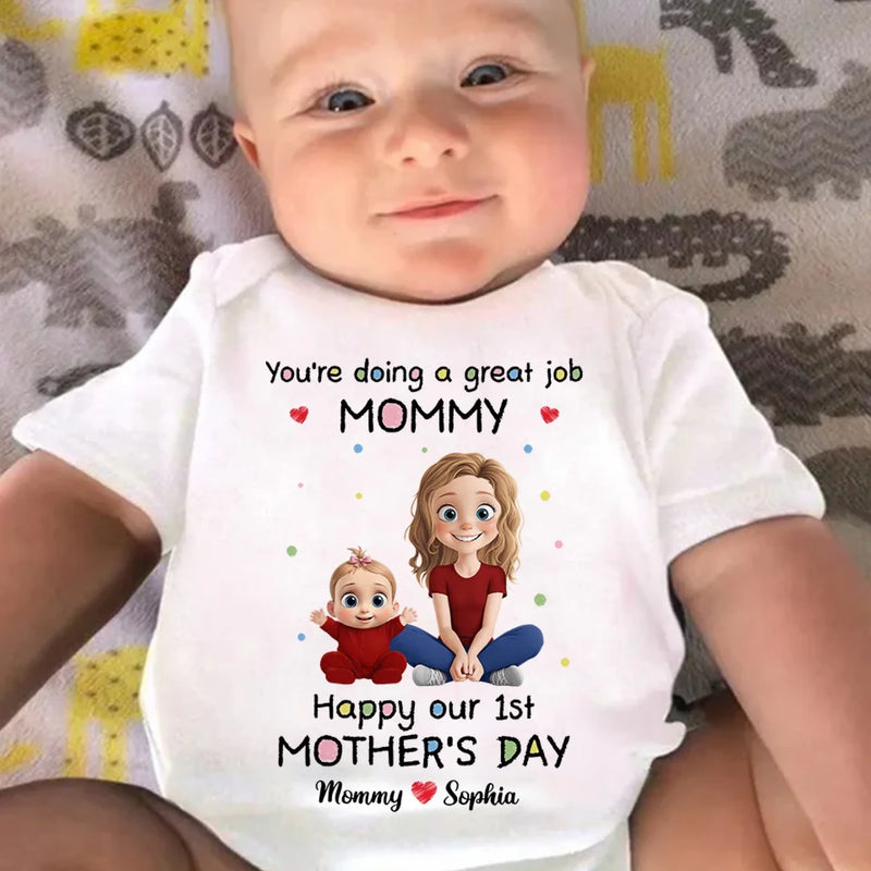You're Doing An Amazing Job, Mommy - Family Personalized Custom Baby Onesie - Mother's Day, Baby Shower Gift, Gift For New Moms, Mom