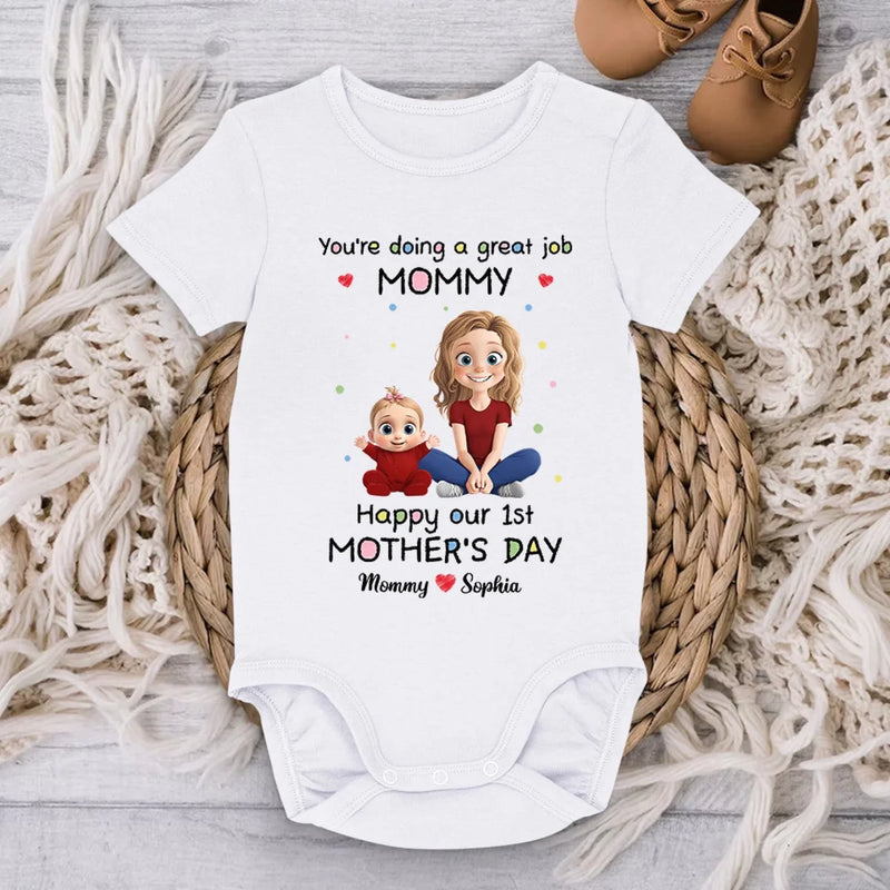 You're Doing An Amazing Job, Mommy - Family Personalized Custom Baby Onesie - Mother's Day, Baby Shower Gift, Gift For New Moms, Mom
