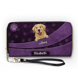 Purrfect Love, Pawsome Life – Portefeuille long en cuir personnalisé pour chien et chat – Cadeau pour propriétaires et amoureux des animaux