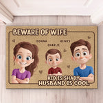 Love Begins At Home - Family Personalized Custom Home Decor Decorative Mat - House Warming Gift For Wife, Husband, Kids