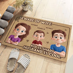 Love Begins At Home - Family Personalized Custom Home Decor Decorative Mat - House Warming Gift For Wife, Husband, Kids
