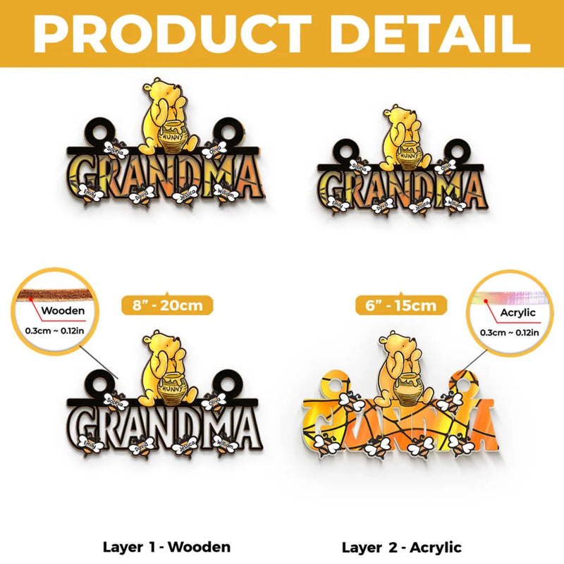 The Love Between A Grandma And Grandchild Is Forever - Family Personalized Window Hanging Suncatcher Ornament - Mother's Day, Gift For Grandma, Grandparent