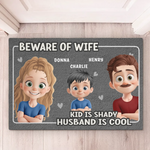 Love Begins At Home - Family Personalized Custom Home Decor Decorative Mat - House Warming Gift For Wife, Husband, Kids