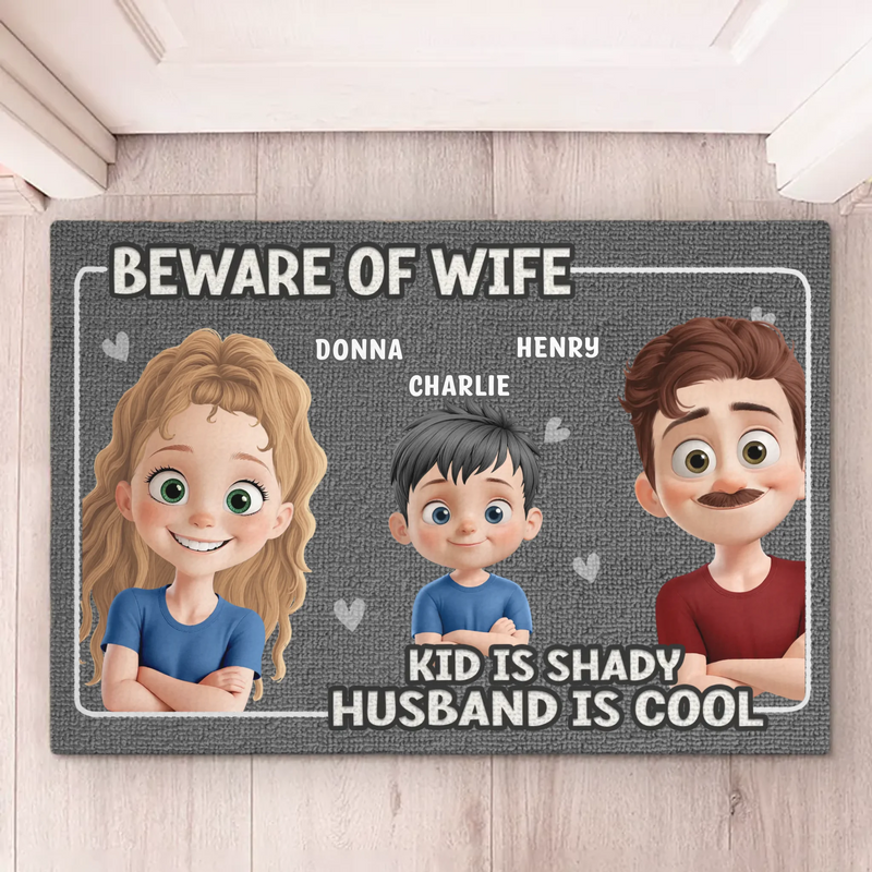 Love Begins At Home - Family Personalized Custom Home Decor Decorative Mat - House Warming Gift For Wife, Husband, Kids