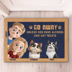 No Treats, No Welcome - Couple Personalized Custom Home Decor Decorative Mat - House Warming Gift For Husband Wife, Anniversary, Pet Owners, Pet Lovers