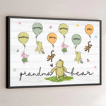 Grandma’s Love Lifts Us Up - Family Personalized Custom Horizontal Poster - Mother's Day, Gift For Grandma