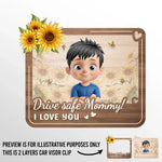 Miles May Pass, But Love Stays Close - Family Personalized Custom Car Visor Clip - Mother's Day, Gift For Mom, Grandma